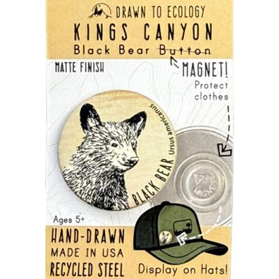 Button Magnet - Black Bear