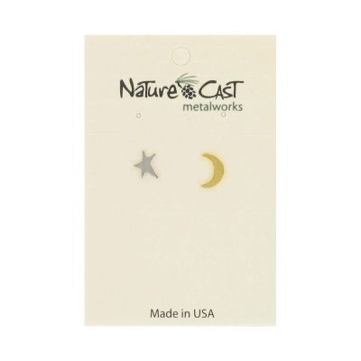 Earrings - Star & MoonTwo Tone