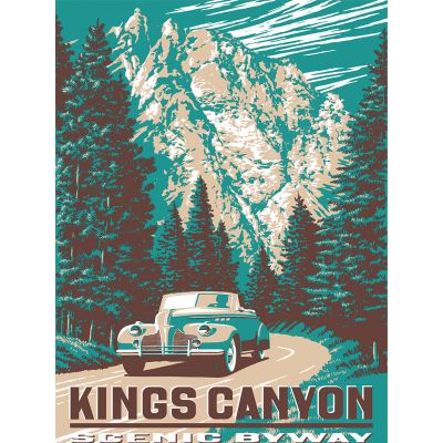 Poster - Vintage Kings Canyon National Park Scenic Byway