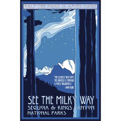 Poster - Night Sky in Sequoia and Kings Canyon National Parks