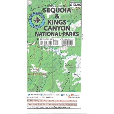 Sequoia & Kings Canyon Tom Harrison Map