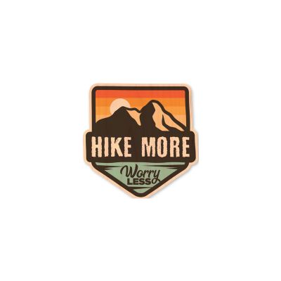 Wood Sticker - Hike More, Worry Less