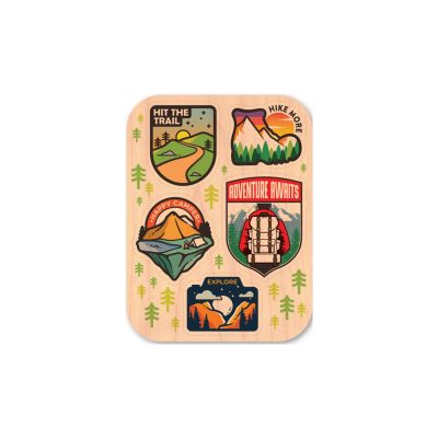 Wood Sticker - Hiking Mini Pack