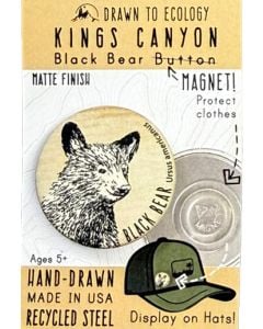 Button Magnet - Black Bear